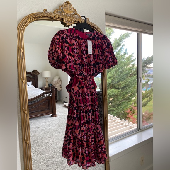 French Connection Dresses & Skirts - NWT French connection felicity pink/black cotton cut out dress